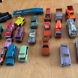 Vintage matchbox cars and trucks